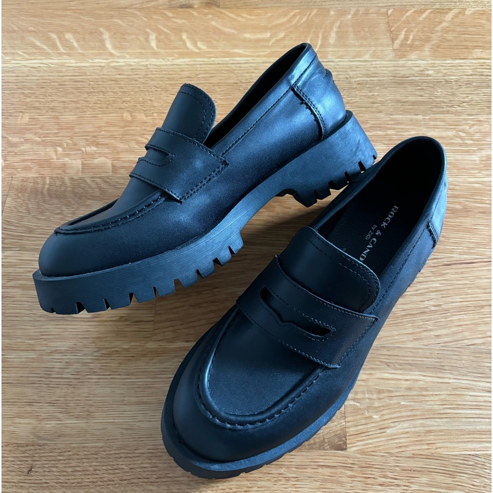 Rock & Candy Black Chunky Lug Loafers